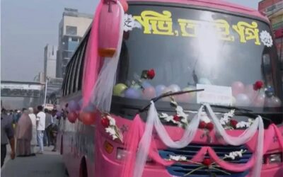 রাজধানীতে ২৬১০ গোলাপী বাস চলাচল শুরু, উঠতে হবে টিকিট কেটে